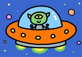 外星人的飞碟简笔画图片教程简单