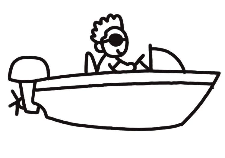 水上快艇简笔画交通图片简单