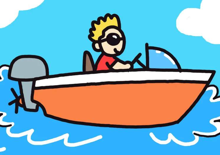 水上快艇简笔画交通图片简单