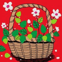 少儿美术课程《漂亮的花篮》