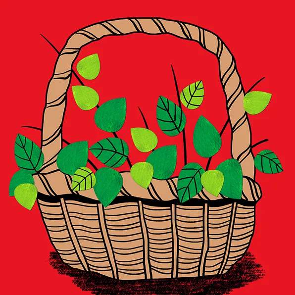 少儿美术课程《漂亮的花篮》