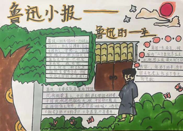 关于鲁迅手抄报简单又漂亮六年级
