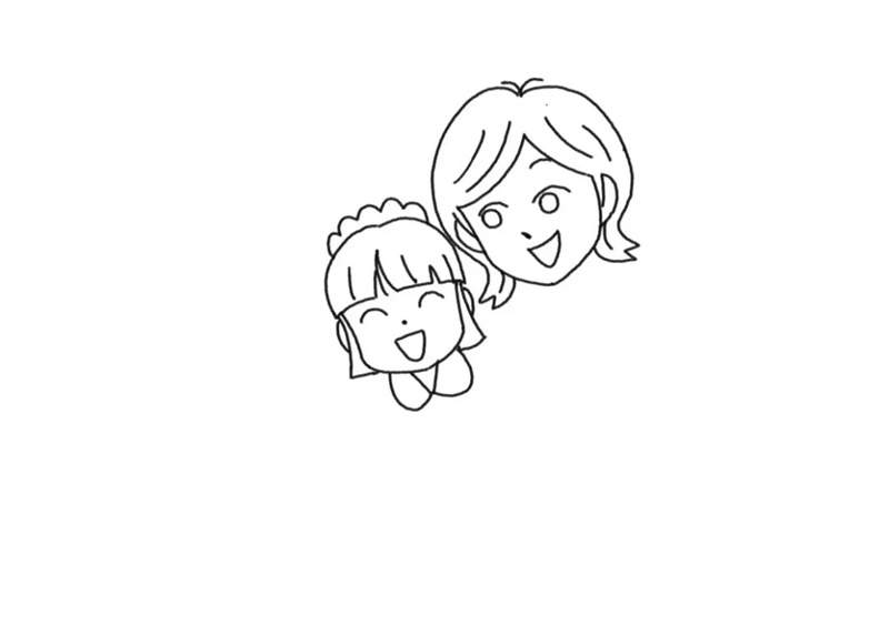 亲子画像的母亲节贺卡怎么画简单漂亮