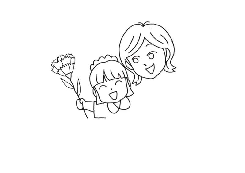 亲子画像的母亲节贺卡怎么画简单漂亮