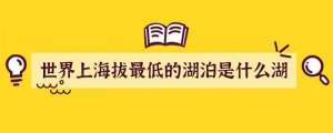 世界上海拔最低的湖泊是什么湖