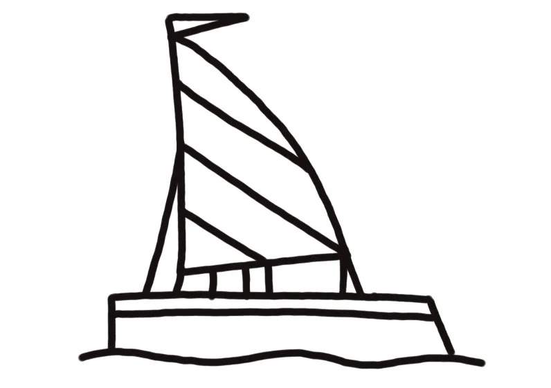 帆船简笔画教程图片简单