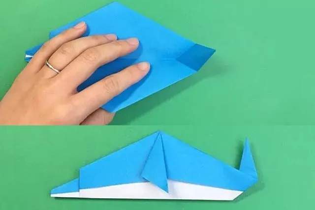 儿童简单折纸教程：怎么折纸海豚(步骤图解)