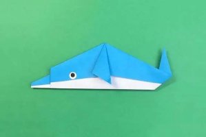 儿童简单折纸教程：怎么折纸海豚(步骤图解)