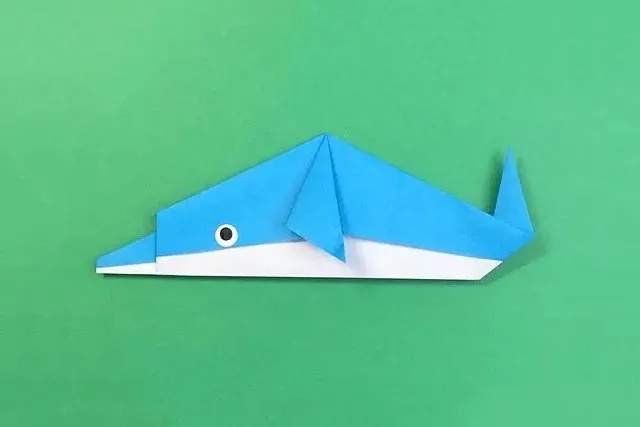 儿童简单折纸教程：怎么折纸海豚(步骤图解)