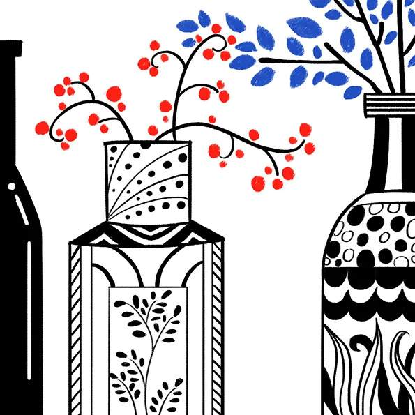 少儿美术课程：认识点、线、面《带图案的花瓶》