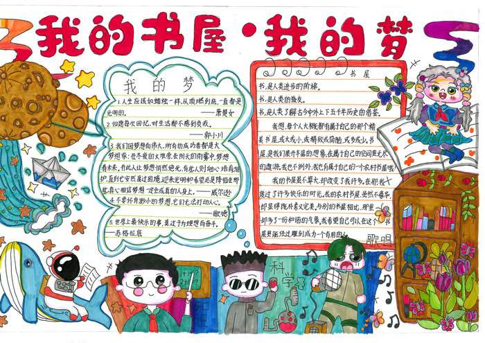 我的书屋我的梦手抄报图片及内容简单