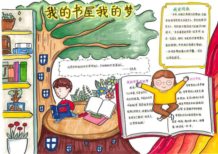 我的书屋我的梦手抄报图片及内容简单