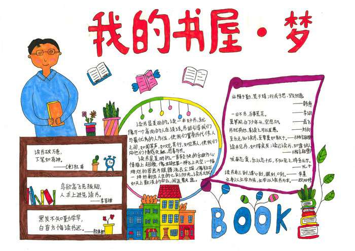 我的书屋我的梦手抄报图片及内容简单