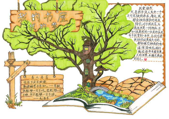 我的书屋我的梦手抄报图片及内容简单