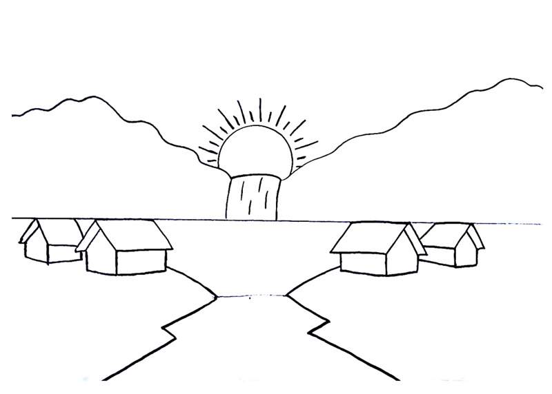 儿童自然风景画简单图片教程