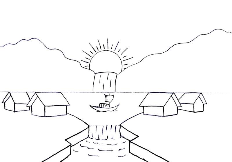 儿童自然风景画简单图片教程