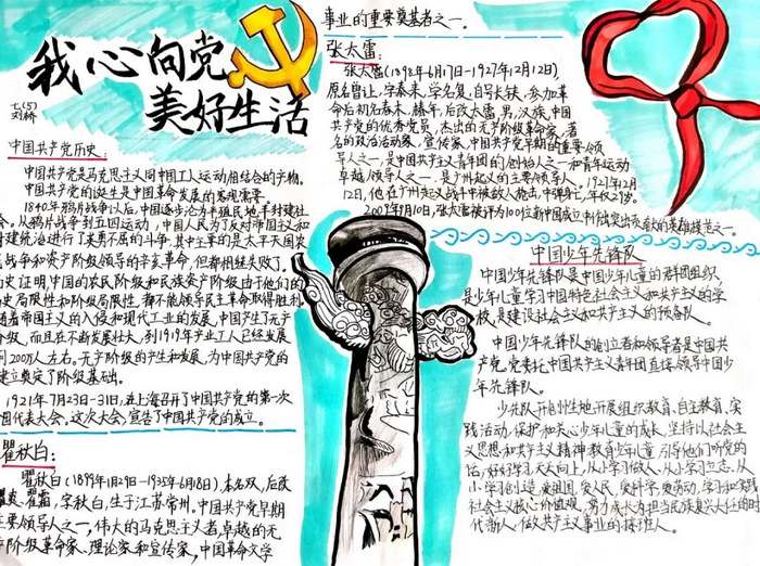 我心向党美好生活手抄报图片