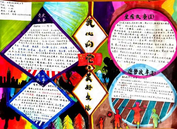 我心向党美好生活手抄报图片