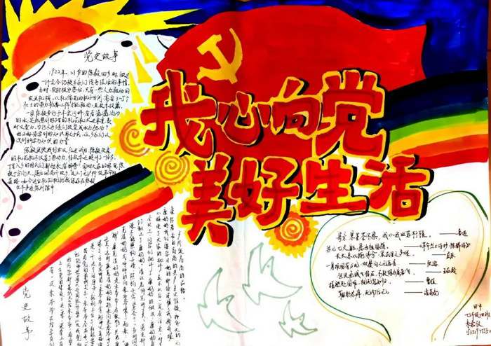 我心向党美好生活手抄报图片