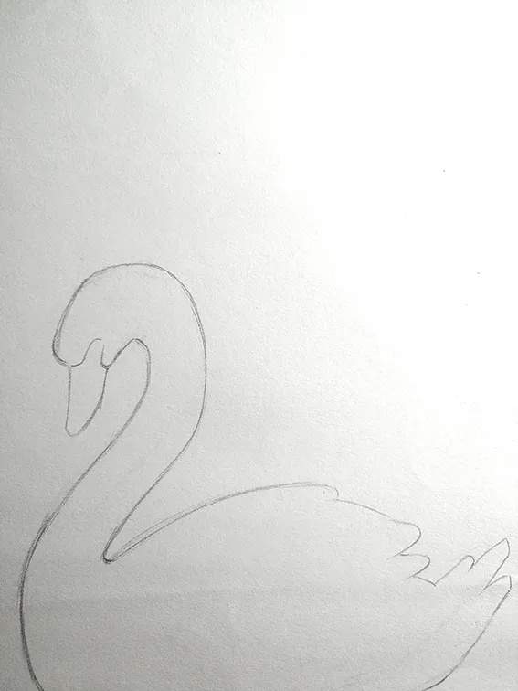 少儿美术课程 创意拼贴画《洁白优雅的白天鹅》