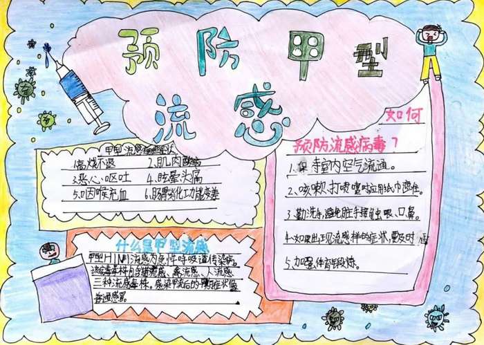 预防甲流手抄报图片及内容