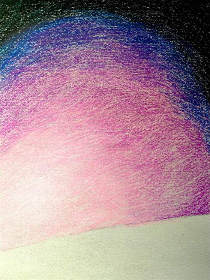 少儿美术课程 油画棒+剪影技法《星空下的驯鹿》