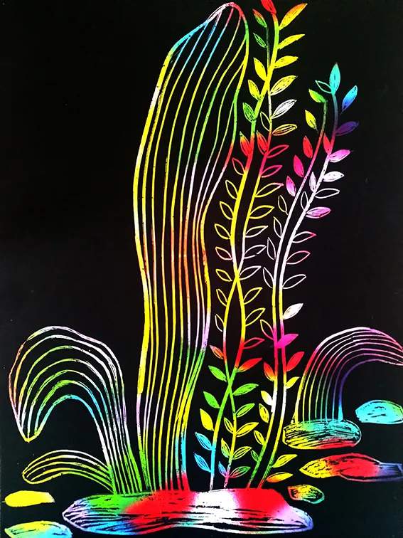 体验刮画的乐趣：少儿美术课程《有鱼图》