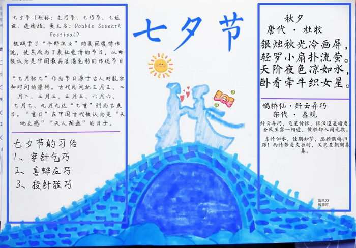 七夕节手抄报图片及内容