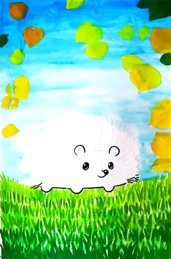 少儿美术课程：儿童水粉画《可爱的刺猬》