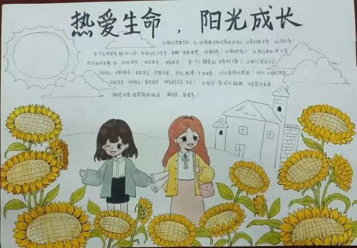 热爱生命阳光成长手抄报简单