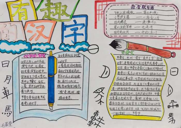 遨游汉字王国手抄报简单又漂亮