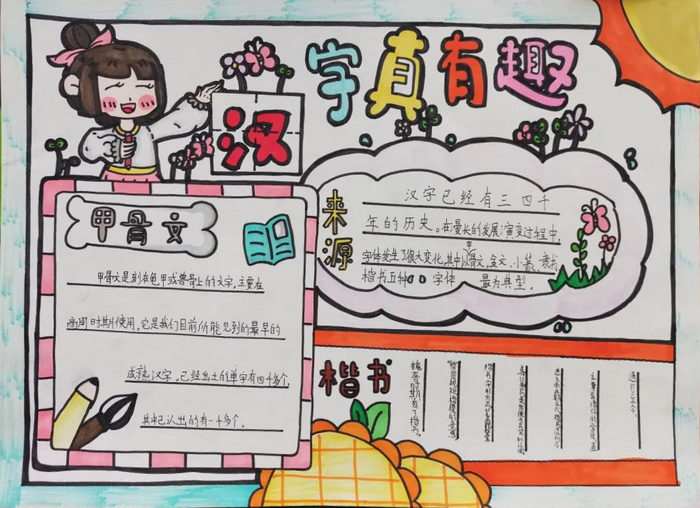 遨游汉字王国手抄报简单又漂亮