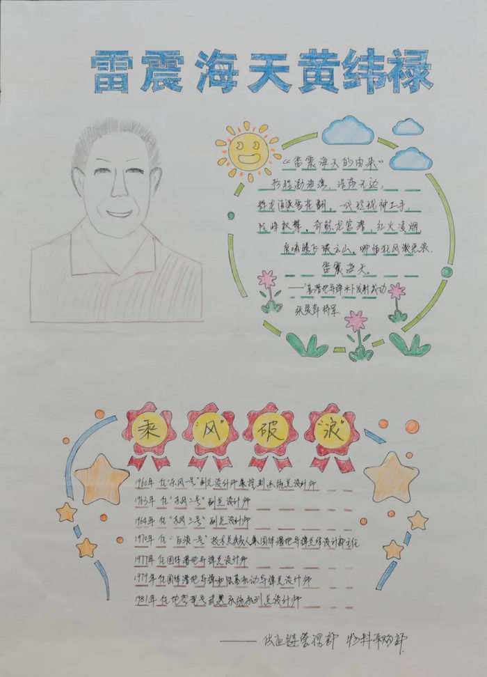 两弹一星黄纬禄手抄报图片