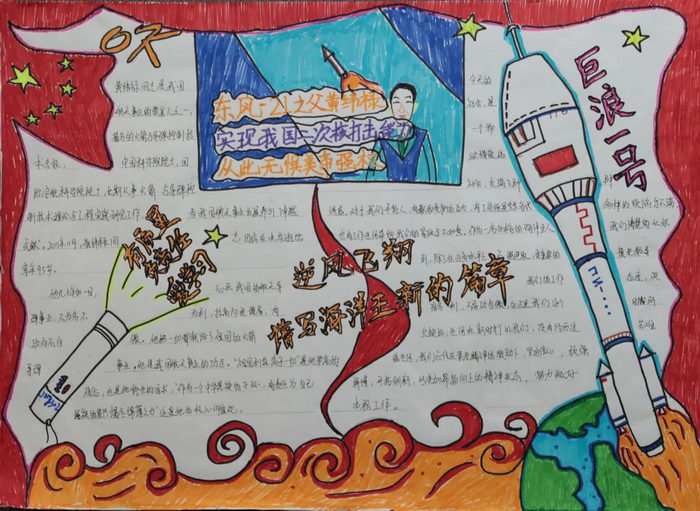 两弹一星黄纬禄手抄报图片