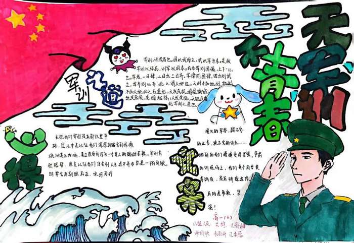 中学生军训手抄报图片