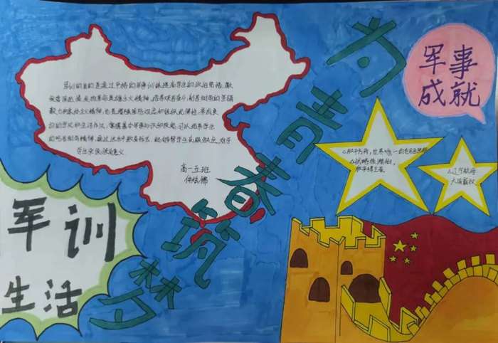 中学生军训手抄报图片