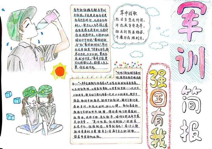 中学生军训手抄报图片