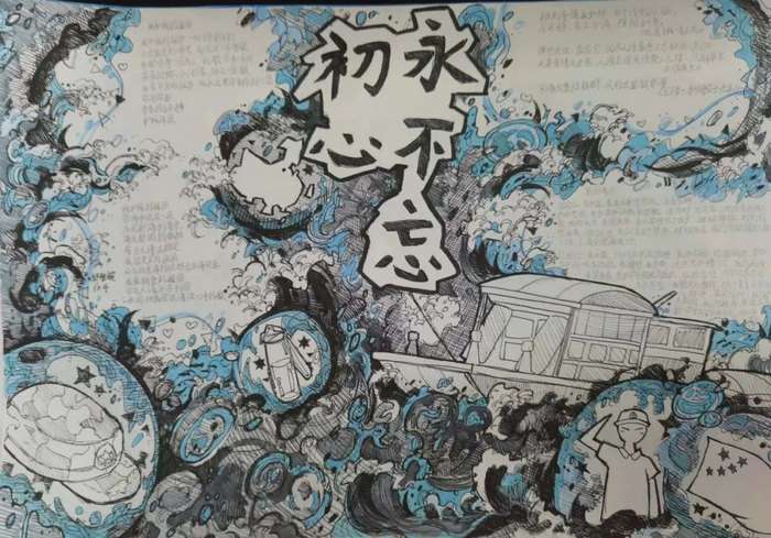 中学生军训手抄报图片