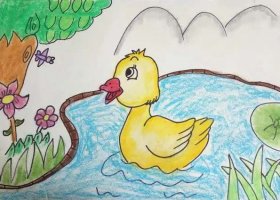 幼儿睡前故事：小鸭子游泳