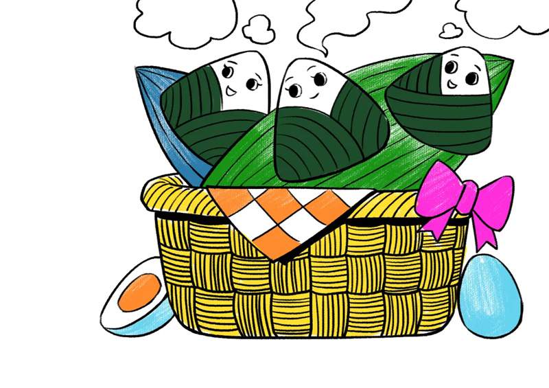 端午节粽子少儿美术课程《端午粽飘香》