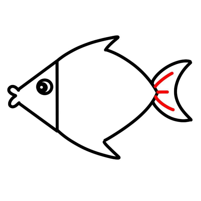 可爱的热带鱼简笔画图片教程