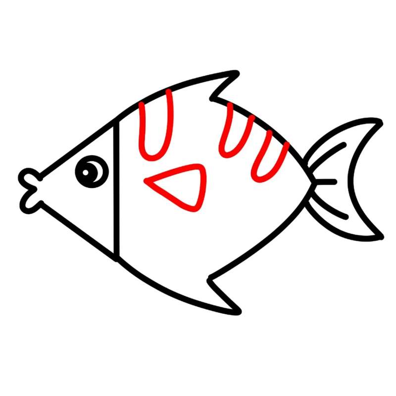 可爱的热带鱼简笔画图片教程