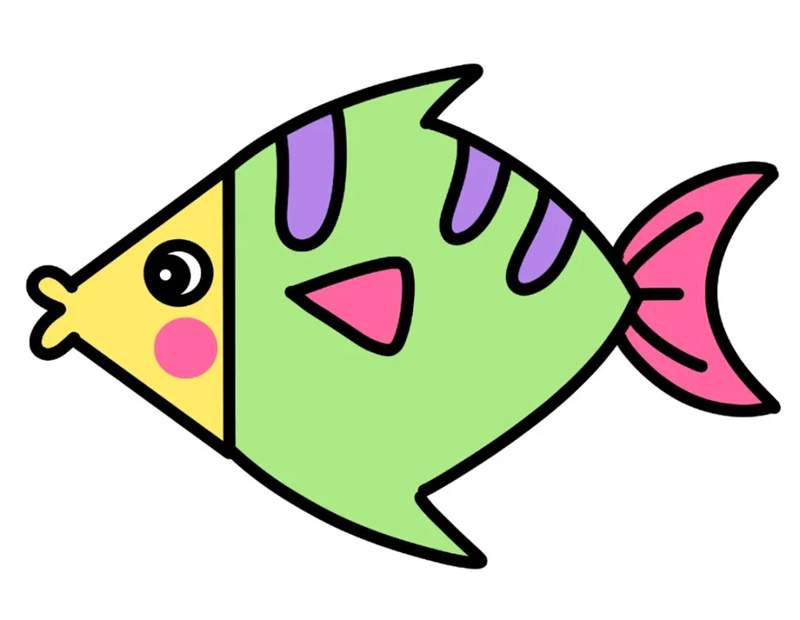 可爱的热带鱼简笔画图片教程