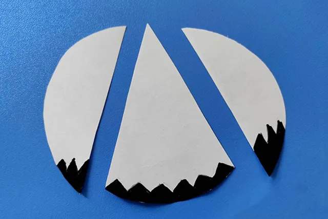 几何图形拼贴画：圆形纸贴画白鹤