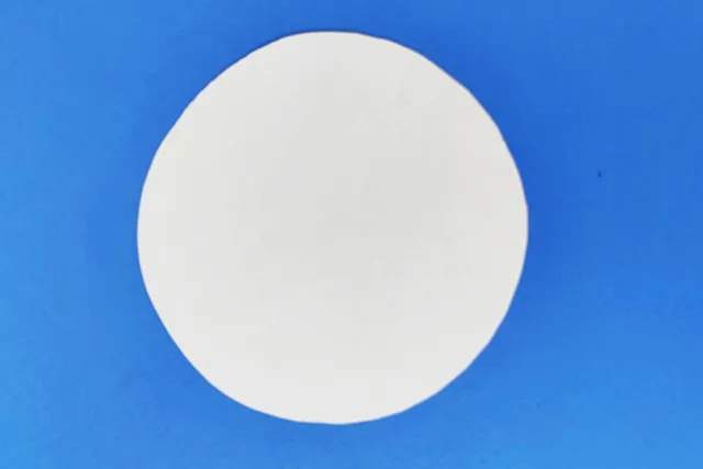 几何图形拼贴画：圆形纸贴画白鹤