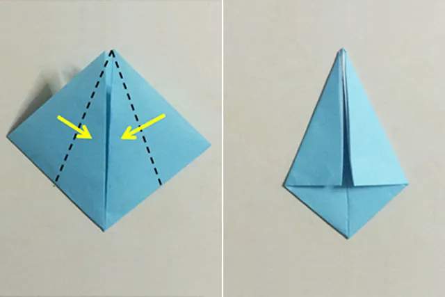 幼儿折纸手工简单：怎么折纸鱿鱼(步骤图解)