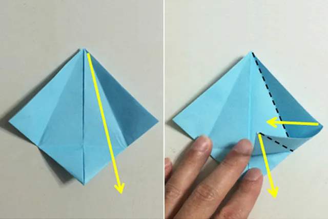 幼儿折纸手工简单：怎么折纸鱿鱼(步骤图解)