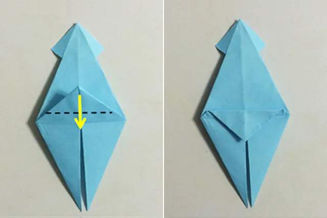 幼儿折纸手工简单：怎么折纸鱿鱼(步骤图解)