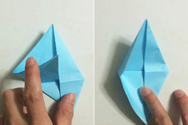 幼儿折纸手工简单：怎么折纸鱿鱼(步骤图解)