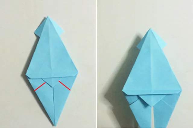 幼儿折纸手工简单：怎么折纸鱿鱼(步骤图解)